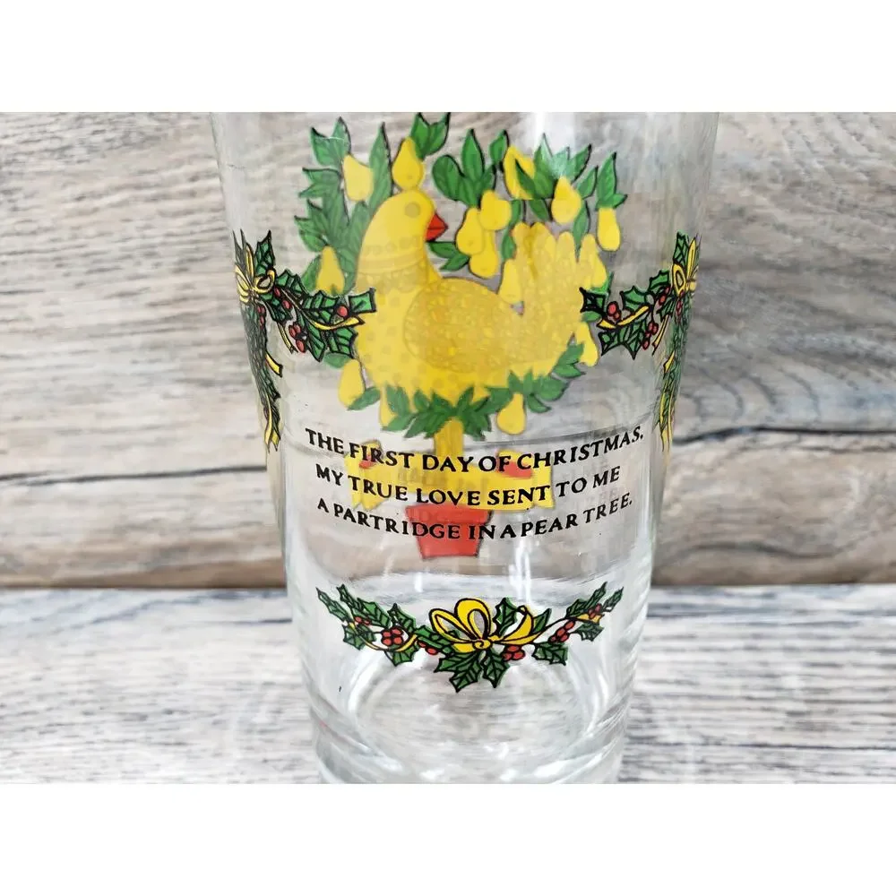 Indiana Glass Vintage 12 Days of Christmas Beverage Glass Day 1